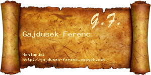 Gajdusek Ferenc névjegykártya